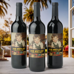 Rótulo De Garrafa De Cerveja Presente Personalizado de Foto Retro Divertido de