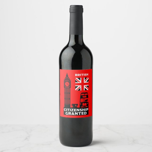 Rótulo De Garrafa De Cerveja Presentes de Cidadania Britânica (Frente)