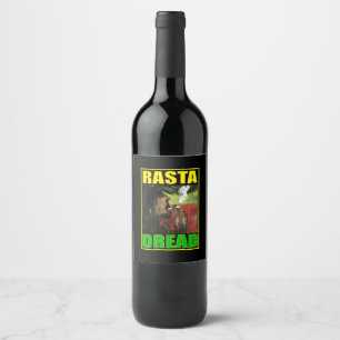 RÓTULO DE GARRAFA DE CERVEJA PRETO DREAD RASTA