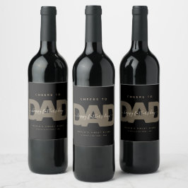 Rótulo De Garrafa De Cerveja Preto e Dourado Moderno "Saúde ao Papai" Dia dos P