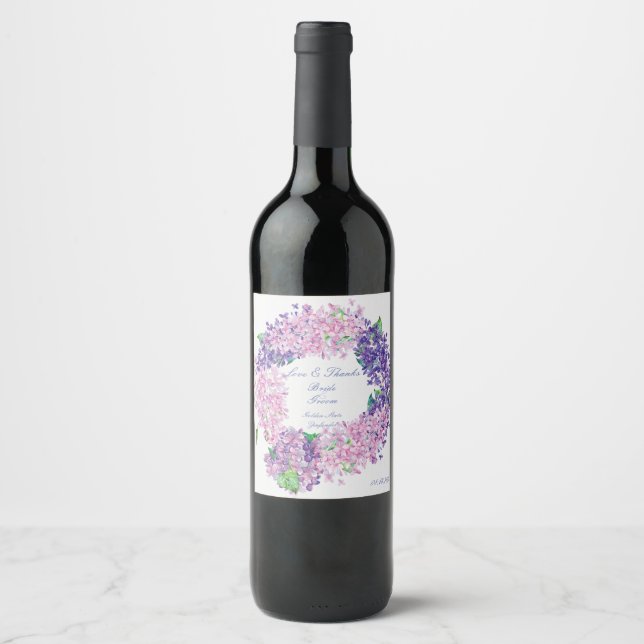 Rótulo De Garrafa De Cerveja Primavera Lilac Flower Blossom-Floral Casamento (Frente)