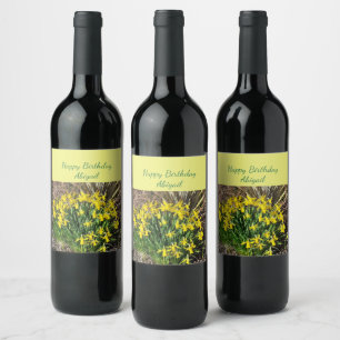 Rótulo De Garrafa De Cerveja Primavera Yellow Daffodils Birday 