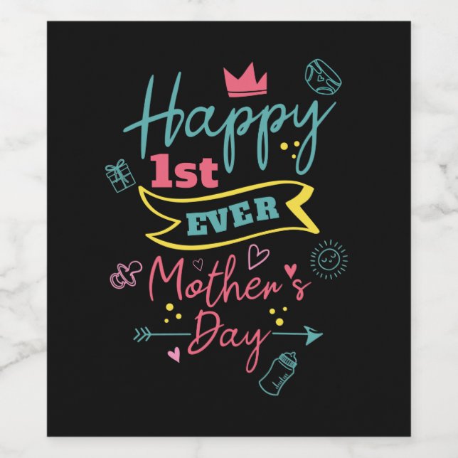 Rótulo De Garrafa De Cerveja Primeira Dia de as mães 1rua Mãe (Rótulo Único)