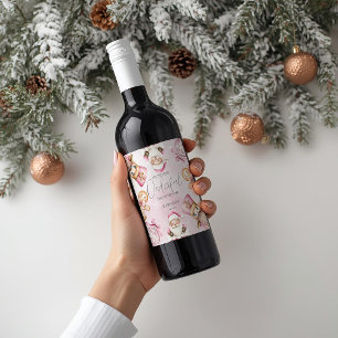 Rótulo De Garrafa De Cerveja primeiro aniversario de neve cor-de-água rosa Nata