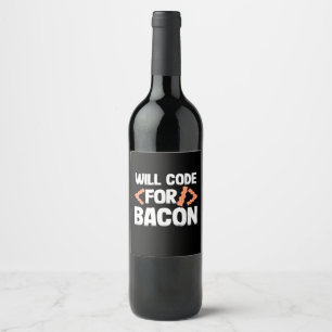 Rótulo De Garrafa De Cerveja Programador Codificará Para Bacon