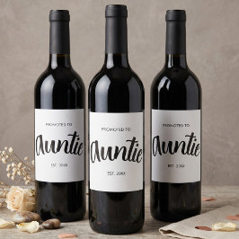 Rótulo De Garrafa De Cerveja Promovida a Tia Estabelecida Ano Branco