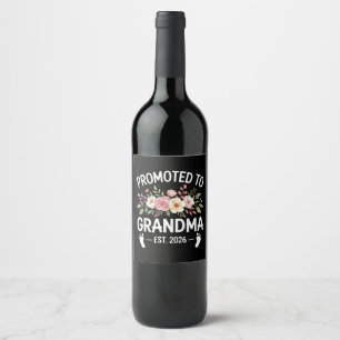 Rótulo De Garrafa De Cerveja Promovida para Avó 2026 Primeira Vez Nana Floral