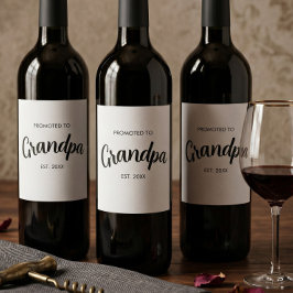 Rótulo De Garrafa De Cerveja Promovido a Avô Estabelecido Ano Branco