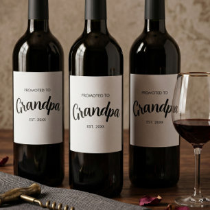 Rótulo De Garrafa De Cerveja Promovido a Avô Estabelecido Ano Branco