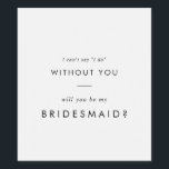 Rótulo De Garrafa De Cerveja Proposta de Bridesmaid da Tipografia Chic<br><div class="desc">Esta marca de vinho de proposta de tipografia quic é perfeita para um casamento moderno. O simples design apresenta uma tipografia clássica minimalista a preto e branco com um toque rústico. Personalizável em qualquer cor. Mantenha o design mínimo e elegante, como está, ou personalize-o adicionando seus próprios gráficos e trabalhos...</div>