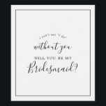 Rótulo De Garrafa De Cerveja Proposta de Bridesmaid Minimalista<br><div class="desc">Esta marca de vinho de proposta de madrinha minimalista é perfeita para um casamento simples. A design romântica moderna apresenta a tipografia clássica, em preto e branco, emparelhada com uma caligrafia rústica, mas elegante, com estilo voltado para a mão. Personalizável em qualquer cor. Mantenha o design simples e elegante, como...</div>