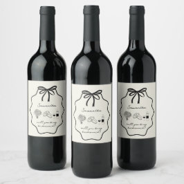 Rótulo De Garrafa De Cerveja Proposta de Damas de Honra com Arco Desenhado à Mã