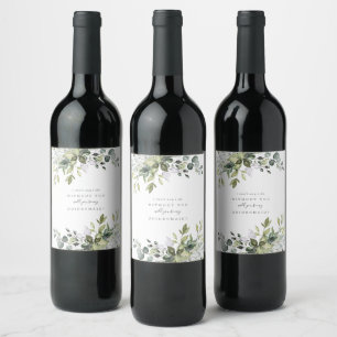 Rótulo De Garrafa De Cerveja Proposta de Madrinha com Florais em Azul Empoeirad