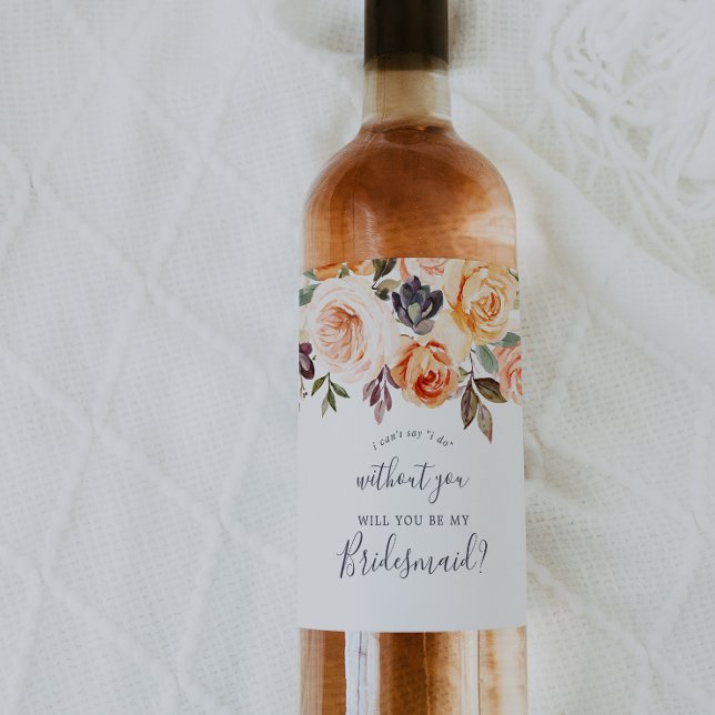 Rótulo De Garrafa De Cerveja Proposta Rustic Earth Florals Bridesmaid (Criador carregado)