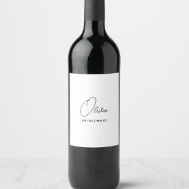 Rótulo De Garrafa De Cerveja Proposta Simples de Bridesmaid Personalizada Moder