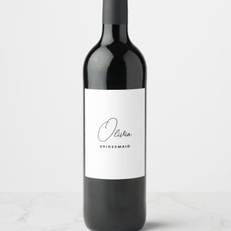 Rótulo De Garrafa De Cerveja Proposta Simples de Bridesmaid Personalizada Moder