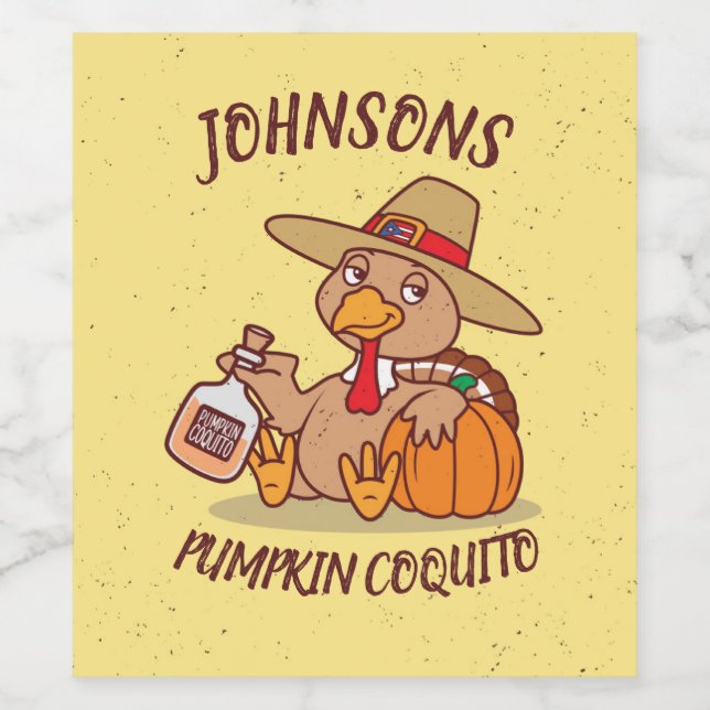Rótulo De Garrafa De Cerveja Pumpkin Coquito (Rótulo Único)