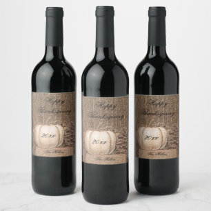Rótulo De Garrafa De Cerveja Pumpkin Queda Dourada do País Elegante Metálico 