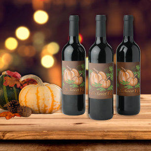 Rótulo De Garrafa De Cerveja Pumpkins de Queda Rústica