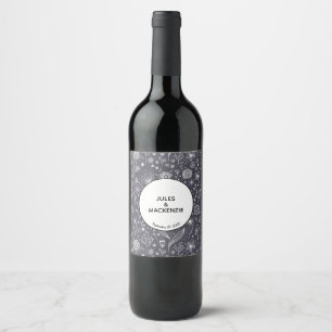 Rótulo De Garrafa De Cerveja Quadro de Flores Monocromático Moderno