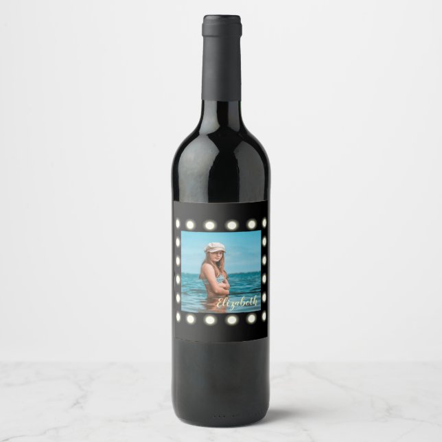 Rótulo De Garrafa De Cerveja Quadro de Fotografias preto exclusivo no Na moda m (Frente)