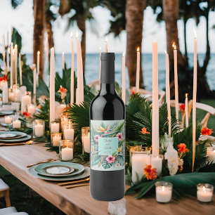 Rótulo De Garrafa De Cerveja Quadro quadrado da Essência Tropical