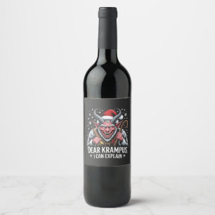 Rótulo De Garrafa De Cerveja Querido Krampus, Posso Explicar o Natal Papai Noel
