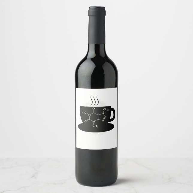 Rótulo De Garrafa De Cerveja Química Caffeine Molecule (Frente)