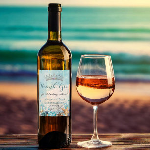 Rótulo De Garrafa De Cerveja Quinceañera, debaixo do Mar, Conchas de Praia