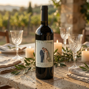 Rótulo De Garrafa De Cerveja Ramo de Oliveira Personalizado para Casamento em V