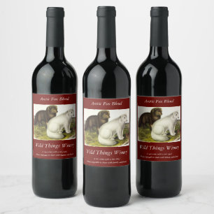 Rótulo De Garrafa De Cerveja Raposa Árctica (Raposa Branca, Raposa Polar, Rapos