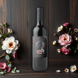 Rótulo De Garrafa De Cerveja Raven preto majestoso