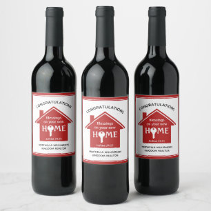 Rótulo De Garrafa De Cerveja Realtor Personalizado para o Novo Home do Cliente