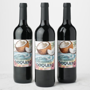 Rótulo De Garrafa De Cerveja Receita Caseira de Coquito Praia de Coco