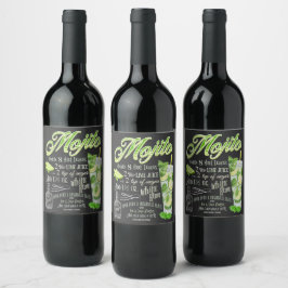 Rótulo De Garrafa De Cerveja Receita do coquetel de Mojito