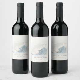Rótulo De Garrafa De Cerveja Recepção Elegante Inspirada no Oceano