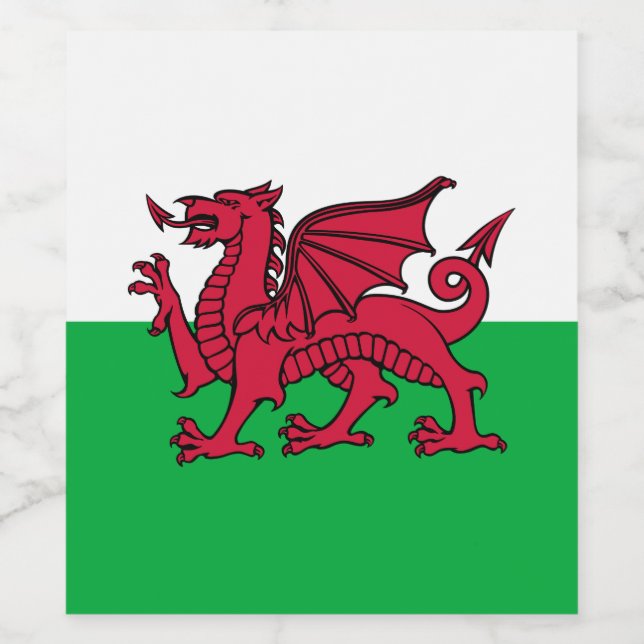 Rótulo De Garrafa De Cerveja Red Dragon Celtic Flag & Welsh (Rótulo Único)