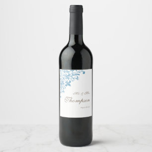 Rótulo De Garrafa De Cerveja Regência Recepção de casamento Azul Fleur de Lis