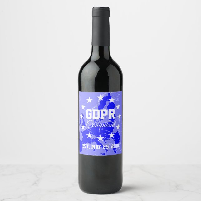 Rótulo De Garrafa De Cerveja Regulamento geral de proteção de dados compatível  (Frente)