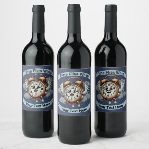 Rótulo De Garrafa De Cerveja Relógio de Voo Personalizável "Quando"