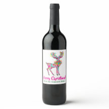Rena de Natal Rosa Gay Orgulho Arco-Íris Vinho