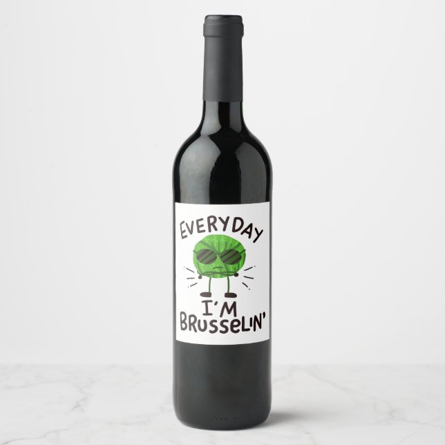 Rótulo De Garrafa De Cerveja Repolhos de Bruxelas Veganos (Frente)