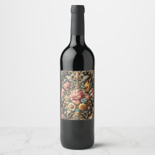 Rótulo De Garrafa De Cerveja Requiem para Arcana - Design Floral Gótico