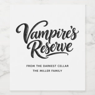 Rótulo De Garrafa De Cerveja Reserva de Vampiro Festa de Halloween Gótica e A