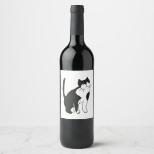 Rótulo De Garrafa De Cerveja retrato de gato mau