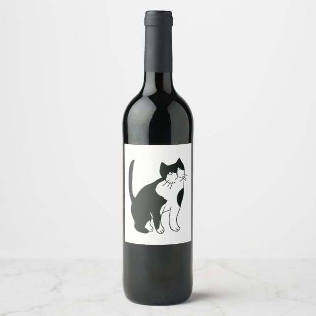 Rótulo De Garrafa De Cerveja retrato de gato ruim (Frente)