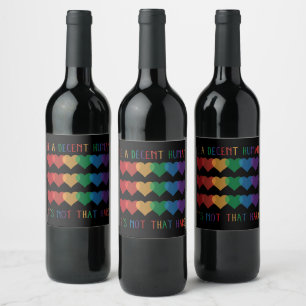 Rótulo De Garrafa De Cerveja Retro Cardíaco LGBT Ser Um Humano Decente Não É Qu