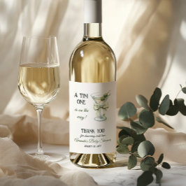 Rótulo De Garrafa De Cerveja Retro Minimalist A Tini One Martini Baby Shower