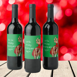 Rótulo De Garrafa De Cerveja Retro Pinup Natal em Shenanigans