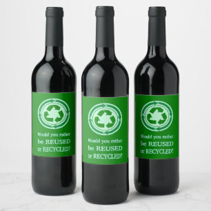 Rótulo De Garrafa De Cerveja Reutilizar e Reciclar